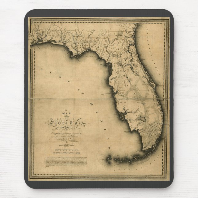 Tapis De Souris Carte 1823 de la Floride (Devant)