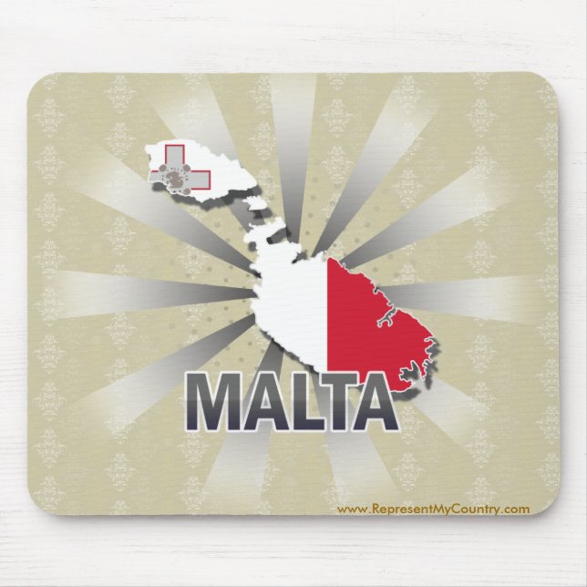 Tapis De Souris Carte 2,0 de drapeau de Malte (Devant)