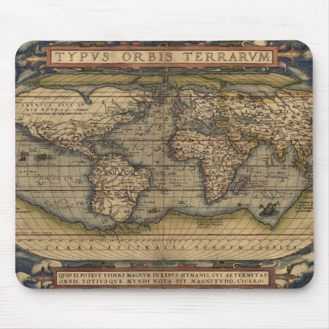 Tapis De Souris Carte antique du monde (Devant)