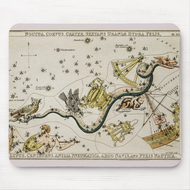 Tapis De Souris Carte astronomique vintage (Devant)