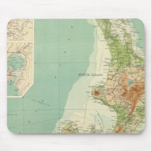 Tapis De Souris Carte Atlas de la Nouvelle-Zélande