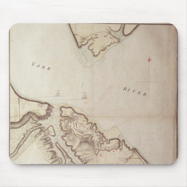 Tapis De Souris Carte britannique du siège de Yorktown, 1781 (Devant)