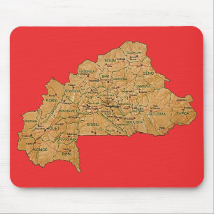 Tapis De Souris Carte Burkina Faso Mousepad