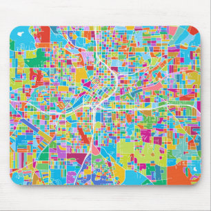 Tapis De Souris Carte colorée d'Atlanta