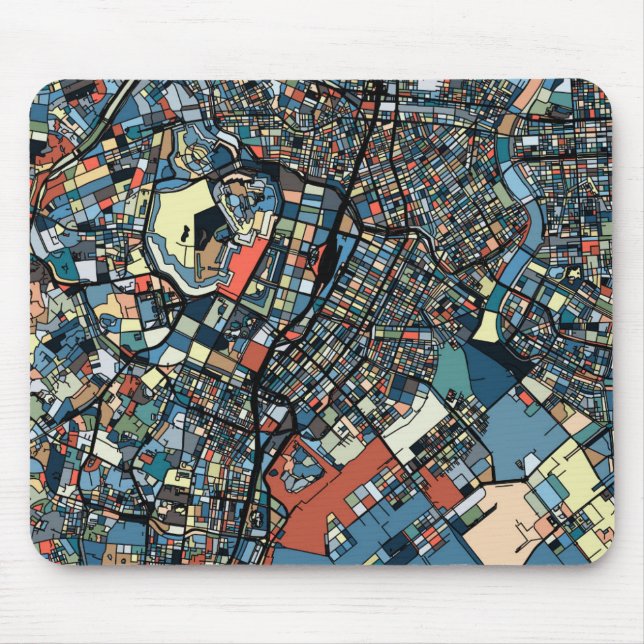 Tapis De Souris Carte colorée de Tokyo (Devant)