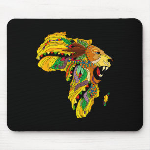Tapis De Souris Carte cool Afrique Lion Tril Roi africain Histoire