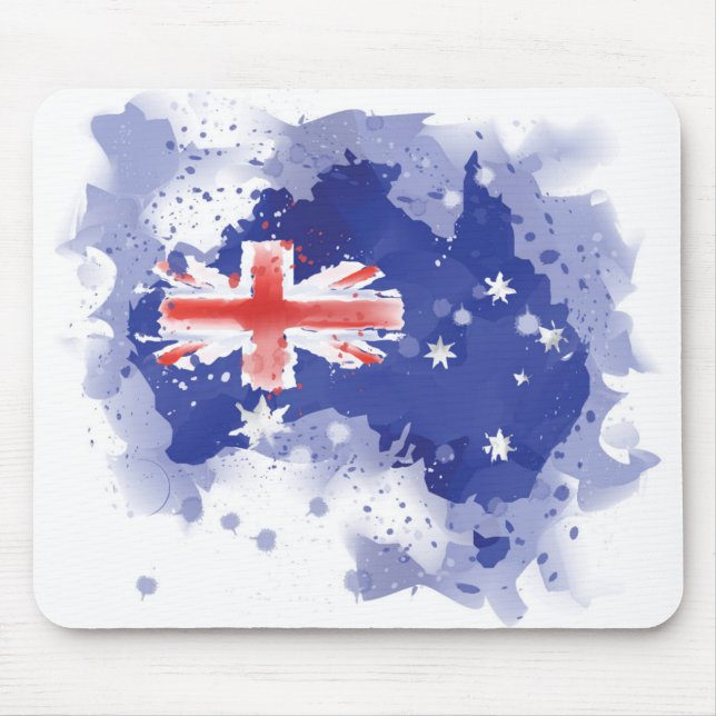 Tapis De Souris Carte d'aquarelle de l'Australie (Devant)