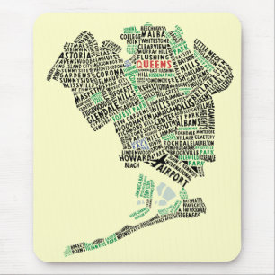 Tapis De Souris Carte d'art Word Queens NY