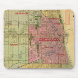 Tapis De Souris Carte de Chicago et des environs de Blanchard