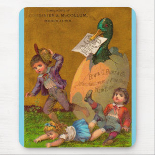 Tapis De Souris Carte de commerce victorienne : Edmund G. Burt cha