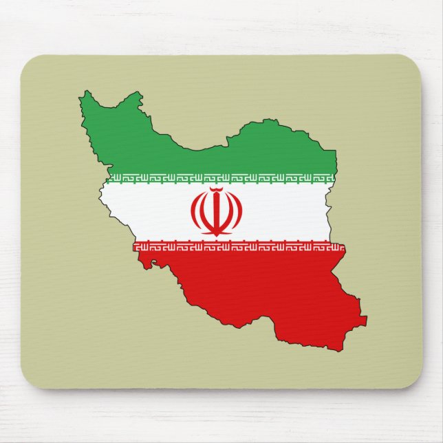 Tapis De Souris Carte de drapeau de l'Iran (Devant)
