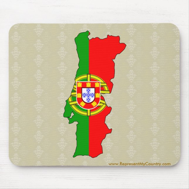 Tapis De Souris Carte de drapeau du Portugal normale (Devant)