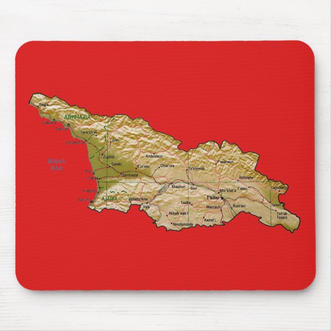 Tapis De Souris Carte de Géorgie Mousepad (Devant)