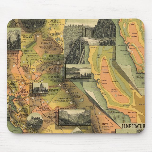 Tapis De Souris Carte de la Californie (Devant)