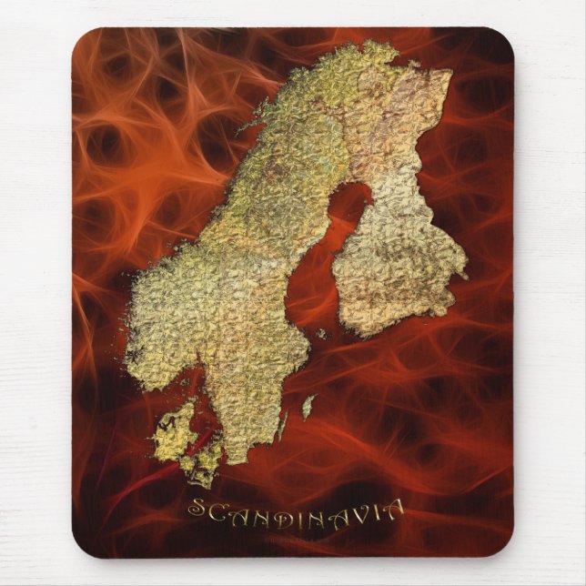 Tapis De Souris Carte de la cartographie scandinave (Devant)