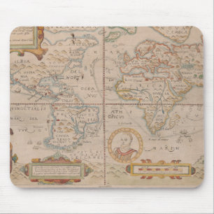 Tapis De Souris Carte de la circumnavigation de Drake du globe