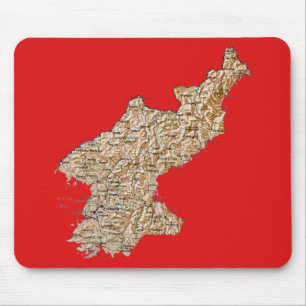 Tapis De Souris Carte de la Corée du Nord Mousepad