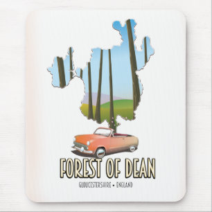 Tapis De Souris Carte de la forêt de Dean Gloucestershire Angleter