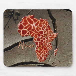 Tapis De Souris Carte de la Girafe africaine AFRIQUE sur la textur