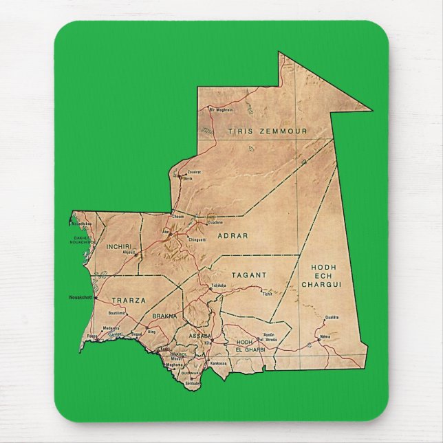Tapis De Souris Carte de la Mauritanie Mousepad (Devant)