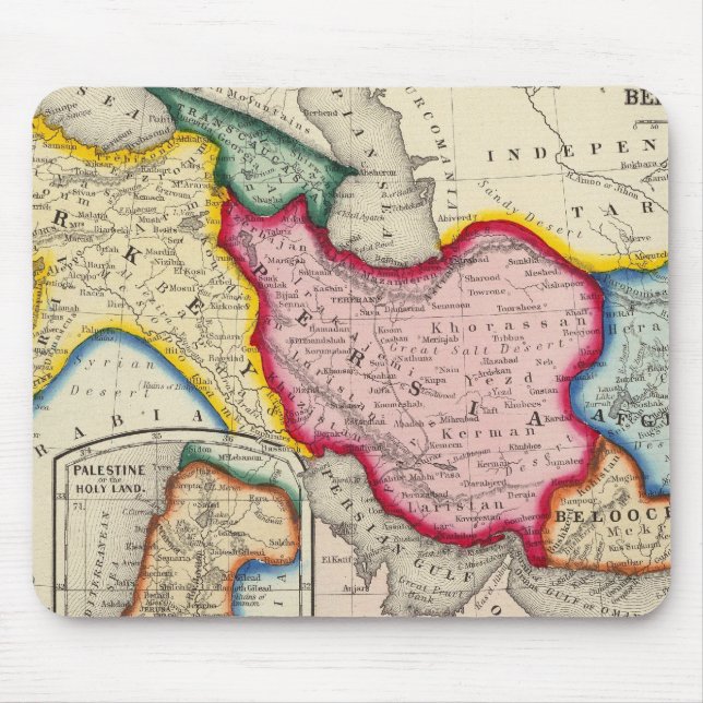 Tapis De Souris Carte de la Perse, Turquie en Asie Afghanistan (Devant)