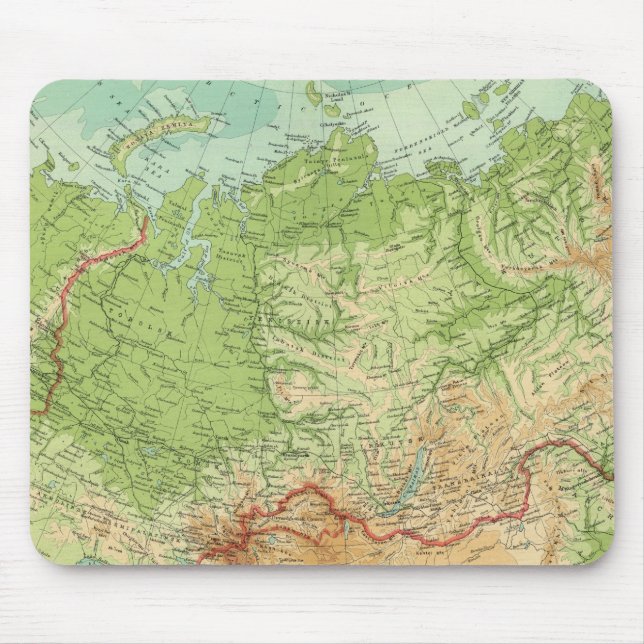 Tapis De Souris Carte de la Sibérie avec routes maritimes (Devant)