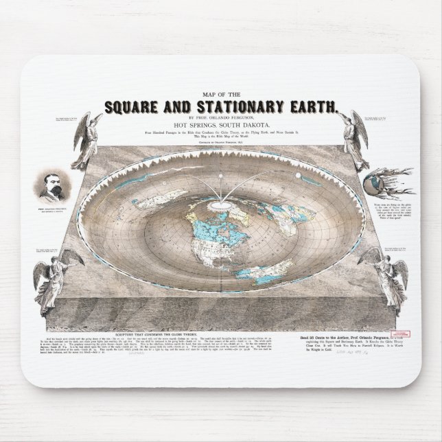 Tapis De Souris Carte de la Terre plate (Devant)