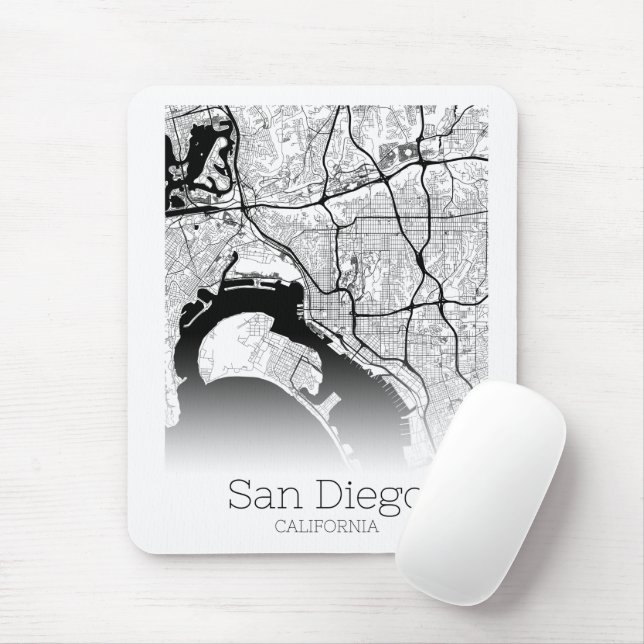 Tapis De Souris Carte de la ville de San Diego (Avec souris)