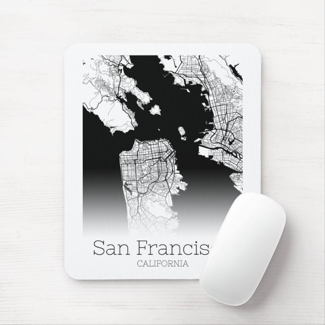 Tapis De Souris Carte de la ville de San Francisco (Avec souris)