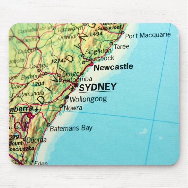 Tapis De Souris Carte de la ville de Sydney en Australie (Devant)
