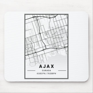 Tapis De Souris Carte de la ville lumineuse d'Ajax
