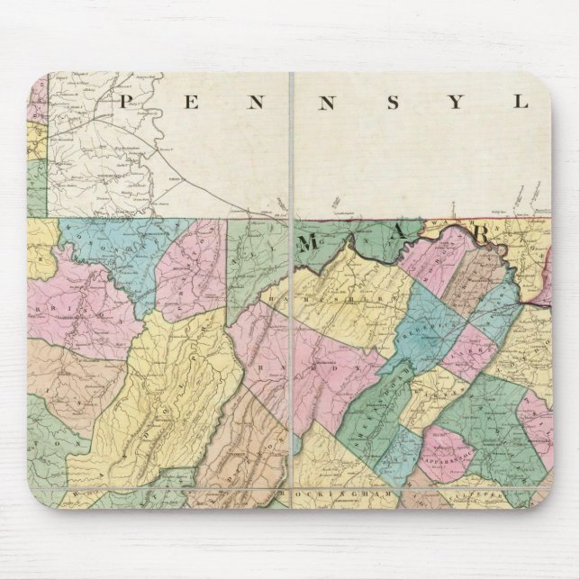 Tapis De Souris Carte de la Virginie, du Maryland et du Delaware (Devant)