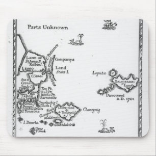 Tapis De Souris Carte de Laputa, Balnibari, Luggnagg