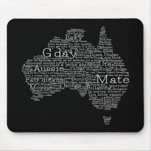 Tapis De Souris Carte de l'argot australien