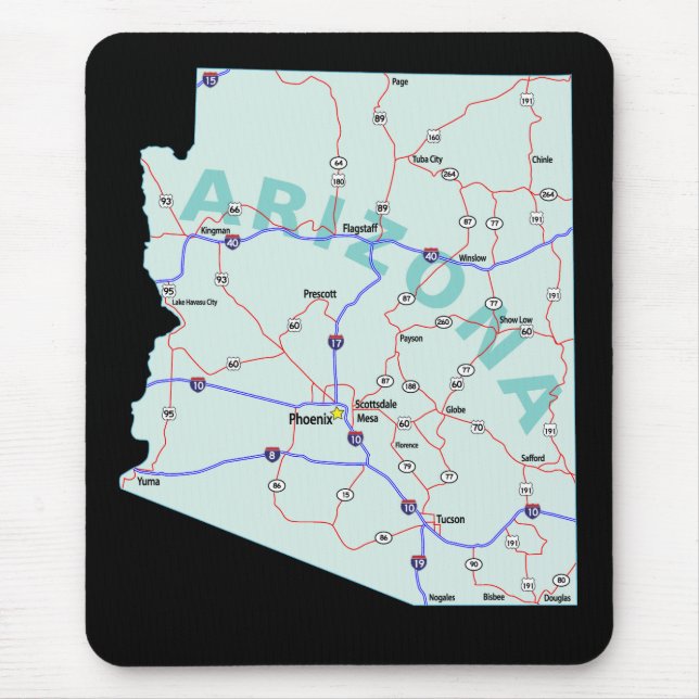 Tapis De Souris Carte de l'Arizona Mousepad (Devant)