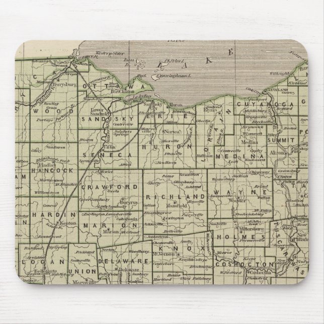 Tapis De Souris Carte de l'Atlas de l'Ohio (Devant)