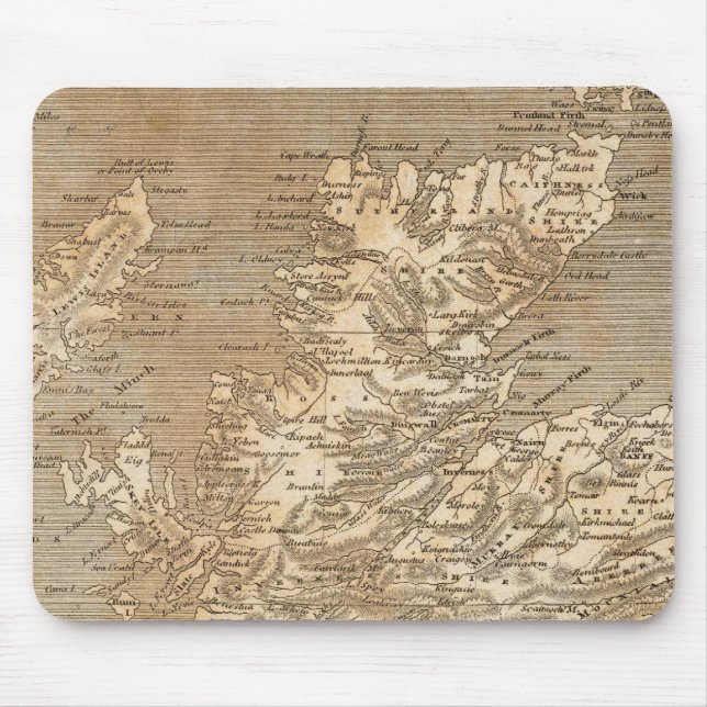 Tapis De Souris Carte de l'Écosse par Arrowsmith (Devant)