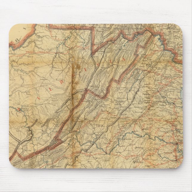 Tapis De Souris Carte de l'État de Virginie (Devant)