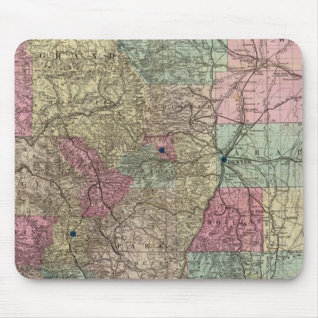 Tapis De Souris Carte de l'État du Colorado (Devant)