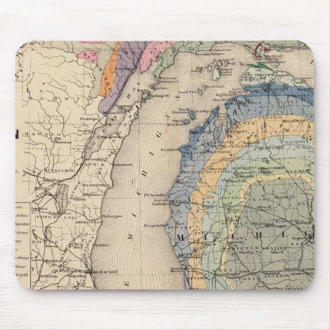 Tapis De Souris Carte de l'État du Michigan (Devant)