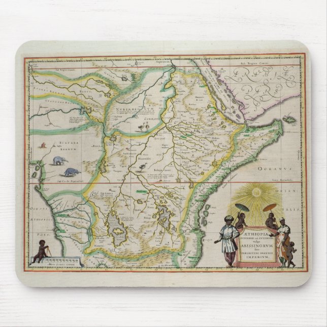Tapis De Souris Carte de l'Ethiopie montrant cinq Etats africains (Devant)