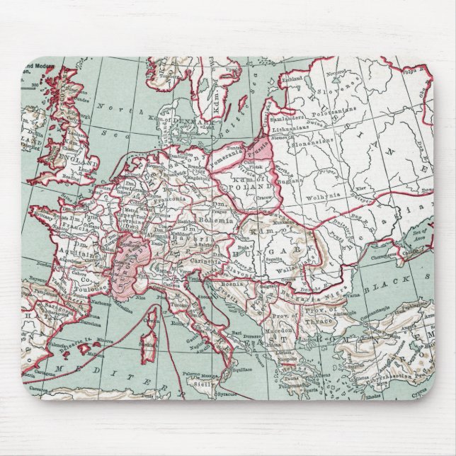 Tapis De Souris CARTE De l'EUROPE, 12ème siècle (Devant)