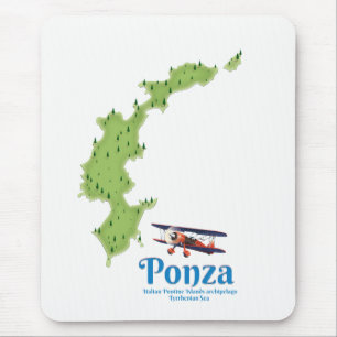 Tapis De Souris Carte de l'île italienne de Ponza.