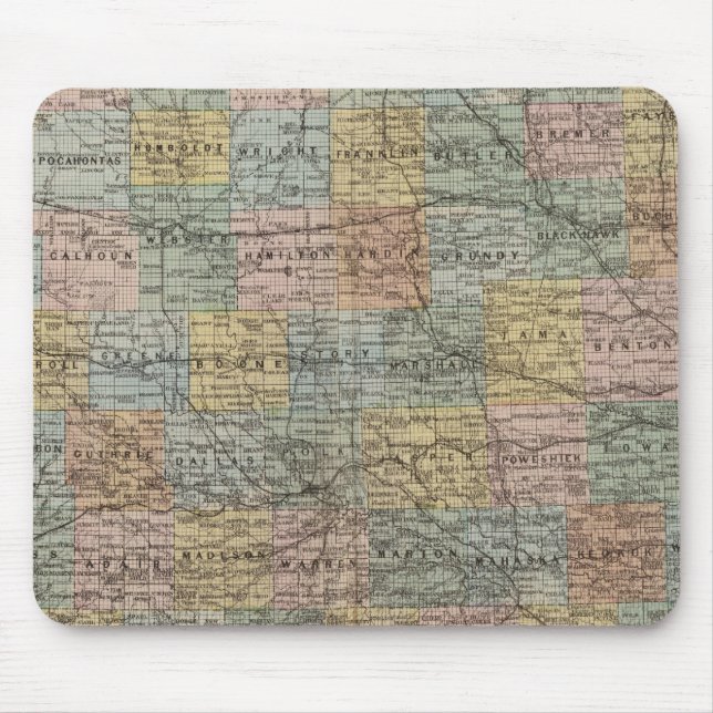 Tapis De Souris Carte de l'Iowa (Devant)