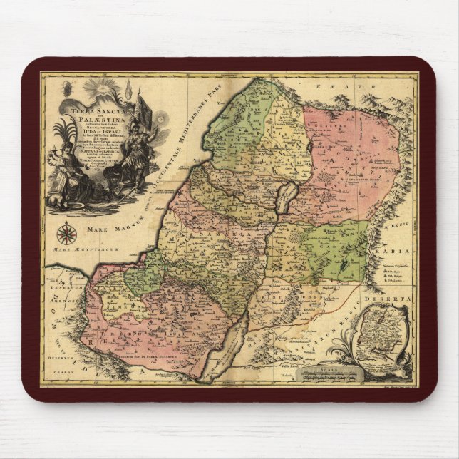 Tapis De Souris Carte de l'Israël antique avec les 12 tribus (Devant)