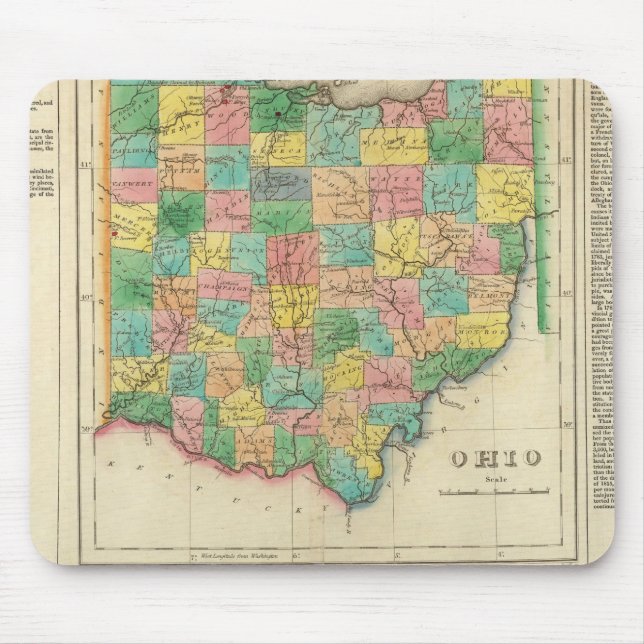 Tapis De Souris Carte De L'Ohio (Devant)