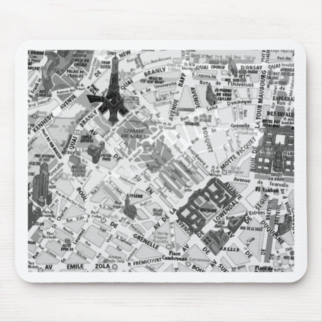 Tapis De Souris carte de Paris (Devant)