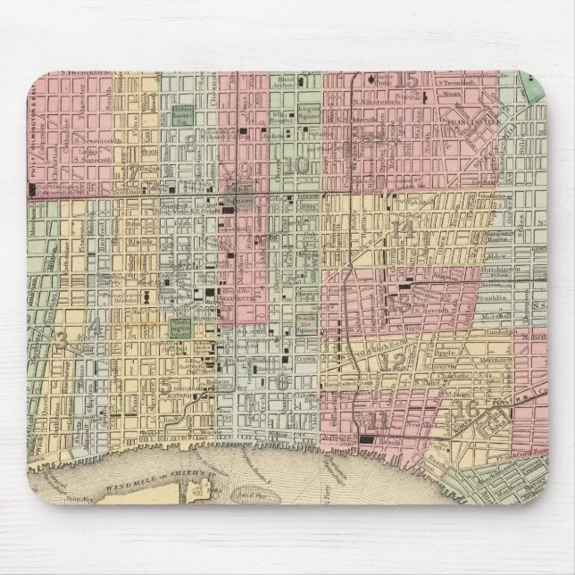 Tapis De Souris Carte de Philadelphie par Mitchell (Devant)