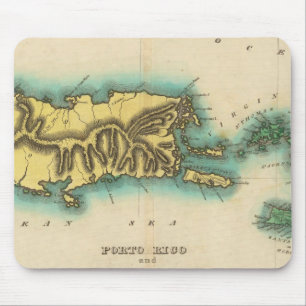 Tapis De Souris Carte De Porto Rico Et Des Îles Vierges