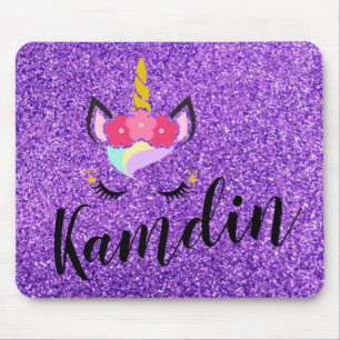 Tapis De Souris Carte de souris à Parties scintillant violet Unico
